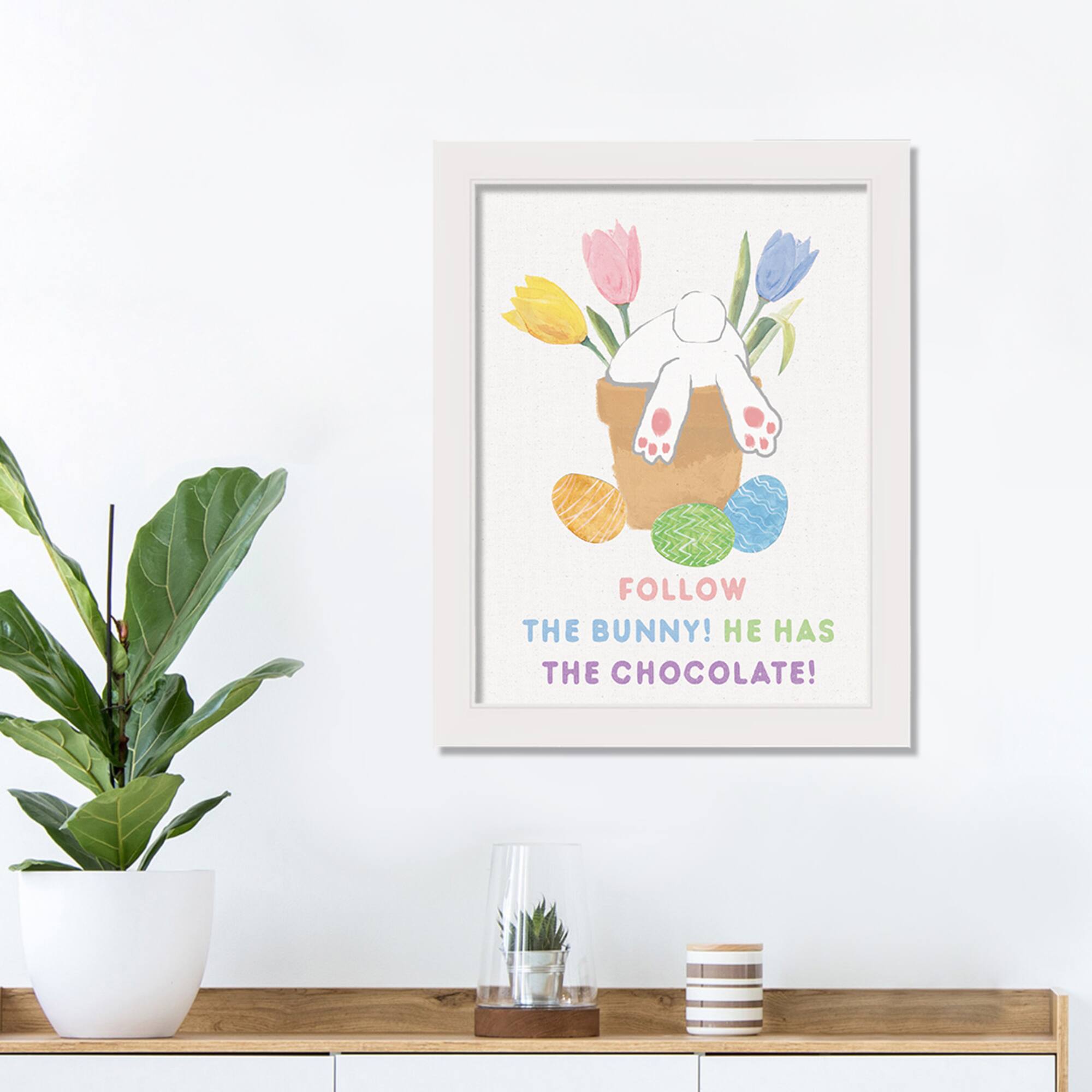 Bunny Feet 12" x 16" White Framed Print Under Plexiglass